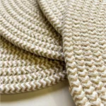 Cotton Dining Table Round Placemat Mats Set of 4 (Beige-White) - Image 2
