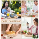 Cotton Dining Table Round Placemat Mats Set of 4 (Cream) - Image 3