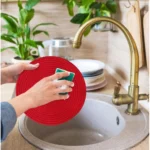 Cotton Dining Table Round Placemat Mats Set of 4 (Red) - Image 3