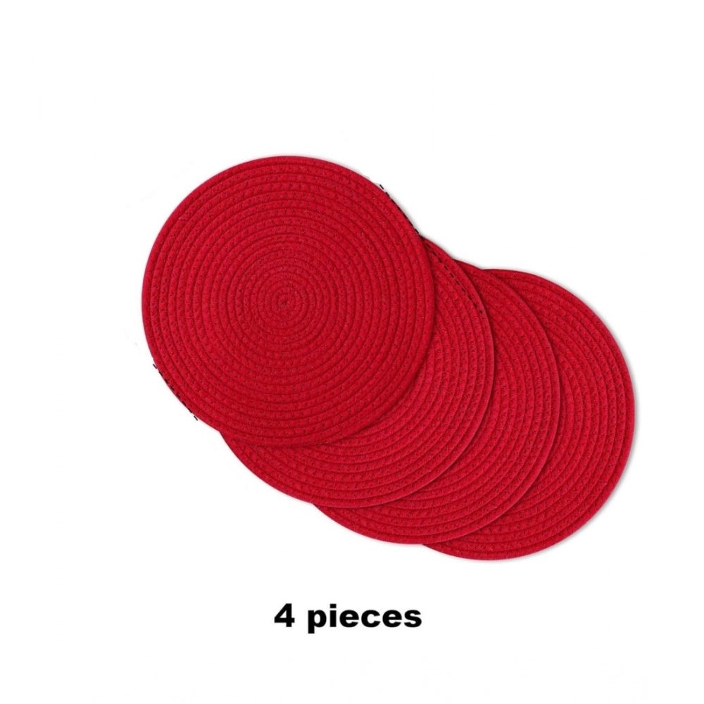 PID-66462-Cotton-Pack-Of-1-Dining-Table-Round-Placemat-Mats-Set-of-4-Red-4-1000x1000-1.webp Cotton Dining Table Round Placemat Mats Set of 4 (Red) - Image 1