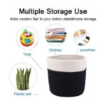 Cotton Flower Pot With Out Lid (White-Black) - Image 2