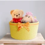 Cotton Pack Of_1 Plain Cat Basket 9x5 Inch (Yellow) - Image 3