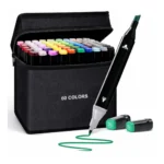 Plastic 60Pcs Colors Art Markers Sketch Pen Dual Tip Artist Art Marker (Multicolor )