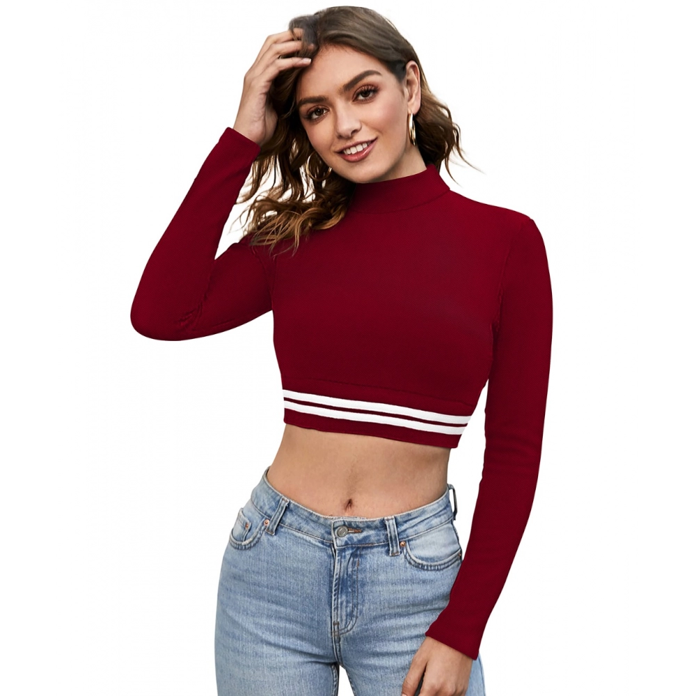 52181063506_3eb8189737_o_d-1000x1000-1.webp Women's Western Wear Hosiery Crop-Top (Maroon) - Image 1
