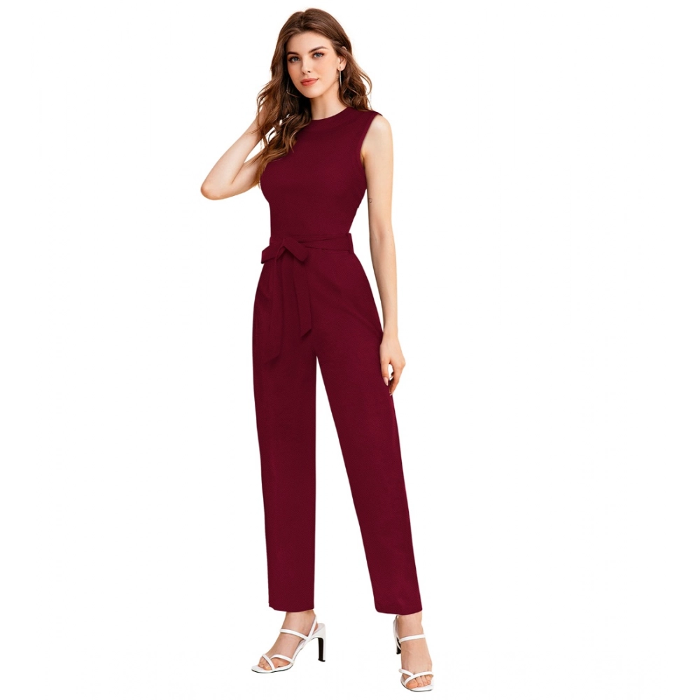 54162970671_5519c65e5a_o_d-1000x1000-1.webp Women's Knitting stretchable Solid Round Neck Sleeveless Jumpsuit (Maroon) - Image 1