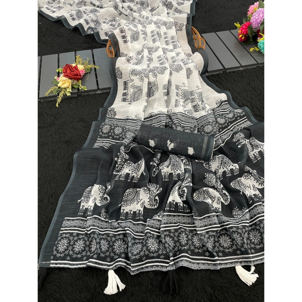 PID-63897-Women-s-Linen-Cott-Printed-Saree-With-Unstitched-Blouse-5-5-Mtr-Black-1-1000x1000-1.webp Women's Linen Cotton Printed Saree With Unstitched Blouse 5.5Mtr (Black) - Image 1