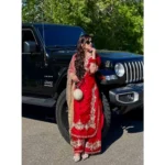 Women's Silk Embroidered 3/4th Sleeve Round Readymade Kurti With Palazzo Pant and Dupatta Set (Red) - Image 3