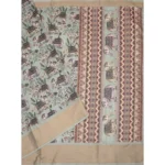 Women's Cotton Silk Printed Saree With Unstitched Blouse 5.5Mtr (Green) - Image 2