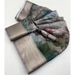 Women's Cotton Silk Printed Saree With Unstitched Blouse 5.5Mtr (Multicolor)
