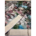 Women's Cotton Silk Printed Saree With Unstitched Blouse 5.5Mtr (Multicolor) - Image 2