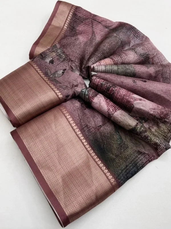 Women's Cotton Silk Printed Saree With Unstitched Blouse 5.5Mtr (Multicolor)