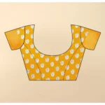 Women's Cotton Blend Printed Saree With Unstitched Blouse 5.5Mtr (Yellow) - Image 3