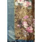 Women's Cotton Blend Floral Printed Saree With Unstitched Blouse 5.5Mtr (Multicolor) - Image 3