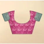 Women's Cotton Blend Floral Printed Saree With Unstitched Blouse 5.5Mtr (Multicolor) - Image 3