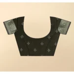 Women's Cotton Blend Printed Saree With Unstitched Blouse 5.5Mtr (Black) - Image 3