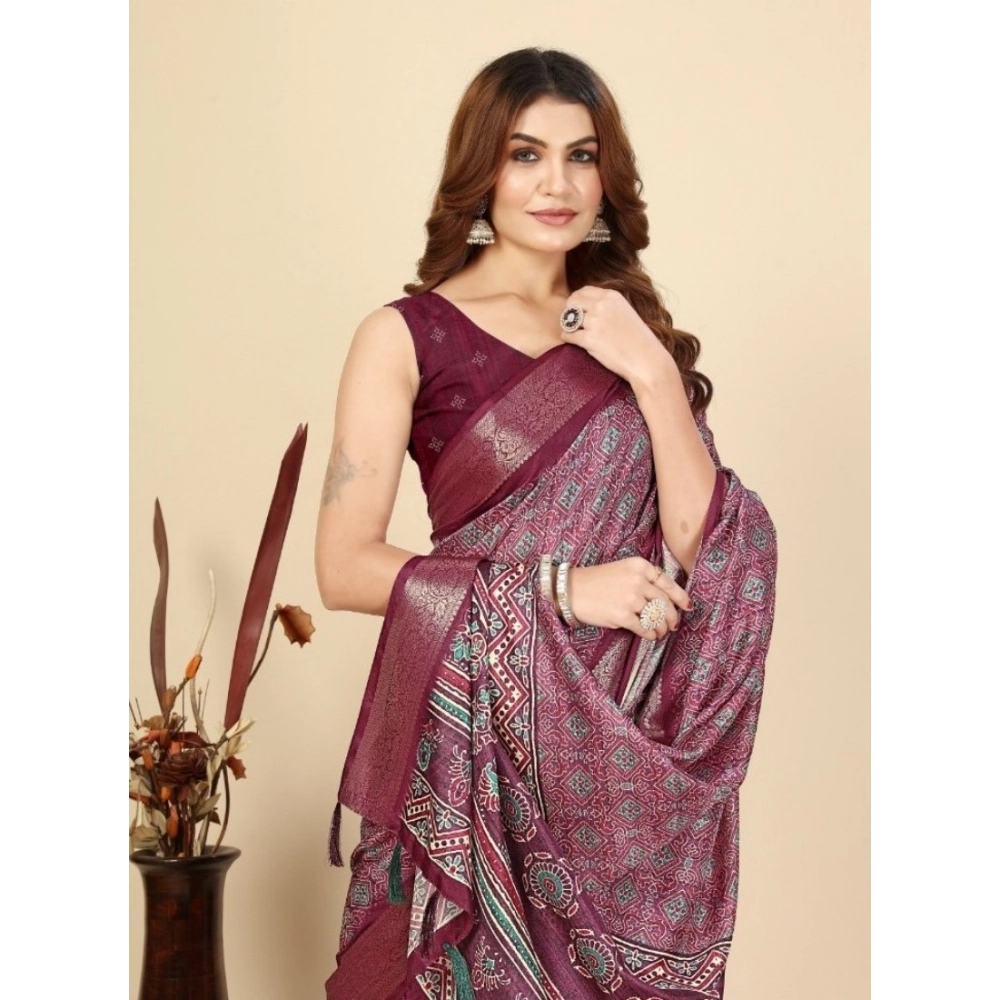 PID-66534-Women-s-Cotton-Blend-Printed-Saree-With-Unstitched-Blouse-5-5-Mtr-Maroon-1-1000x1000-1.webp Women's Cotton Blend Printed Saree With Unstitched Blouse 5.5Mtr (Wine) - Image 1