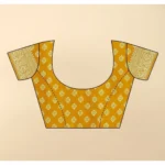 Women's Cotton Silk Floral Printed Saree With Unstitched Blouse 5.5Mtr (Yellow) - Image 3
