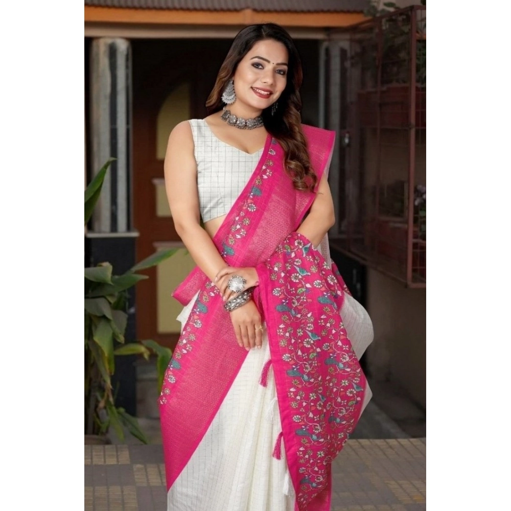PID-66566-Women-s-Cotton-Silk-Printed-Saree-With-Unstitched-Blouse-5-5-Mtr-Purple-1-1000x1000-1.webp Women's Cotton Silk Printed Saree With Unstitched Blouse 5.5Mtr (White-Pink) - Image 1