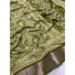 Women's Cotton Silk Printed Saree With Unstitched Blouse 5.5Mtr (Green) - Image 2