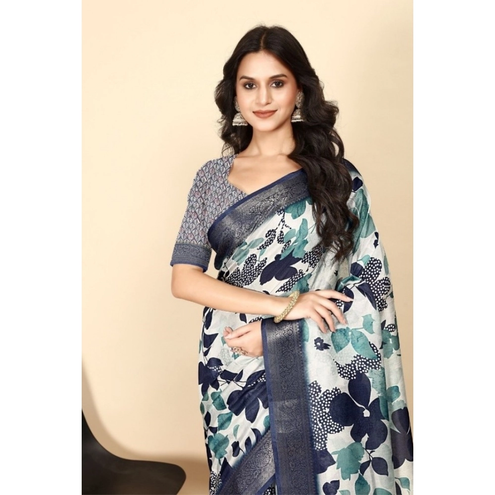 PID-66577-Women-s-Cotton-Silk-Floral-Printed-Saree-With-Unstitched-Blouse-5-5-Mtr-Blue-1-1000x1000-1.webp Women's Cotton Silk Floral Printed Saree With Unstitched Blouse 5.5Mtr (Multicolor) - Image 1