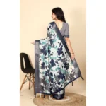 Women's Cotton Silk Floral Printed Saree With Unstitched Blouse 5.5Mtr (Multicolor) - Image 5