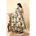 Women's Cotton Silk Floral Printed Saree With Unstitched Blouse 5.5Mtr (Multicolor) - Image 5