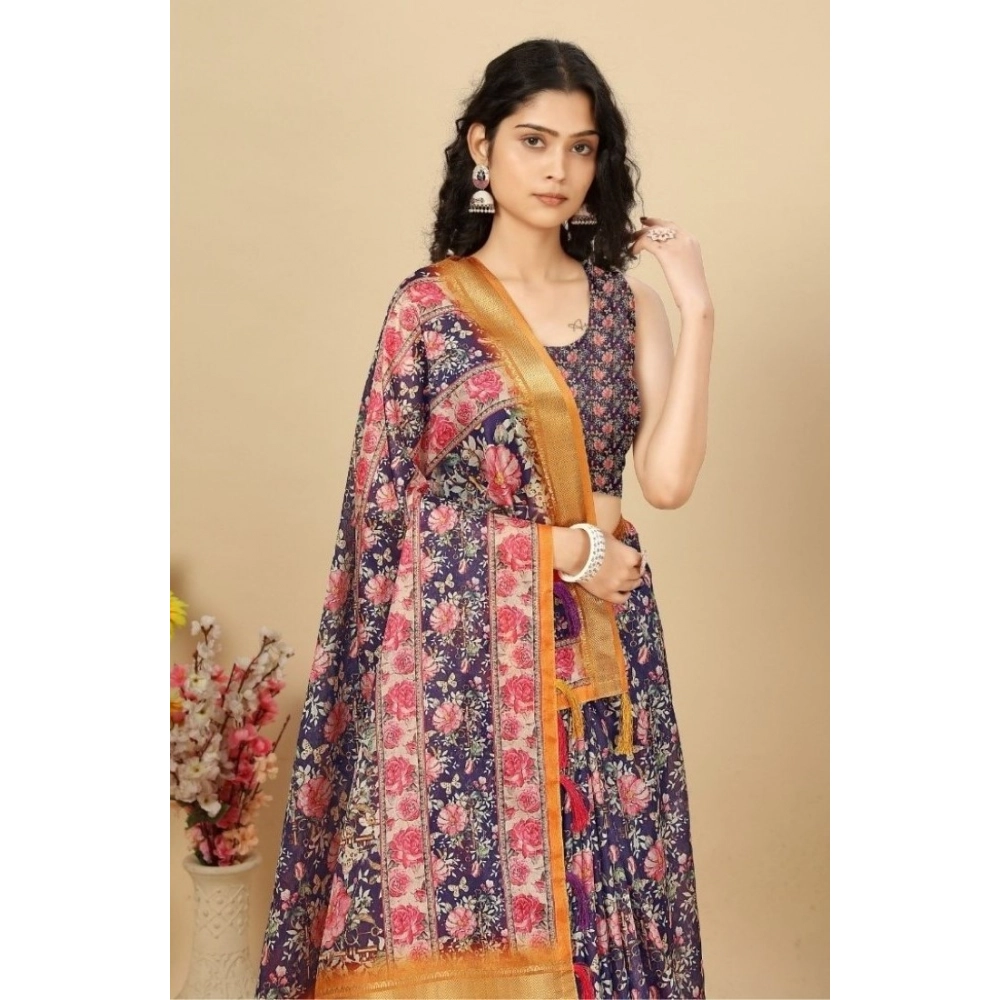 PID-66587-Women-s-Cotton-Silk-Floral-Printed-Saree-With-Unstitched-Blouse-5-5-Mtr-Purple-1-1000x1000-1.webp Women's Cotton Silk Floral Printed Saree With Unstitched Blouse 5.5Mtr (Purple) - Image 1