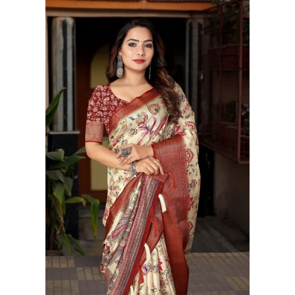 PID-66590-Women-s-Cotton-Silk-Floral-Printed-Saree-With-Unstitched-Blouse-5-5-Mtr-Cream-1-1000x1000-1.webp Women's Cotton Silk Floral Printed Saree With Unstitched Blouse 5.5Mtr (Gold-Brown) - Image 1