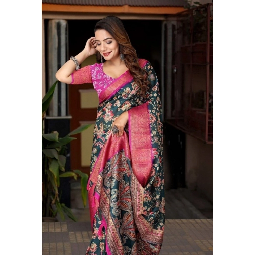 PID-66591-Women-s-Cotton-Silk-Floral-Printed-Saree-With-Unstitched-Blouse-5-5-Mtr-Green-1-1000x1000-1.webp Women's Cotton Silk Floral Printed Saree With Unstitched Blouse 5.5Mtr (Green-Pink) - Image 1
