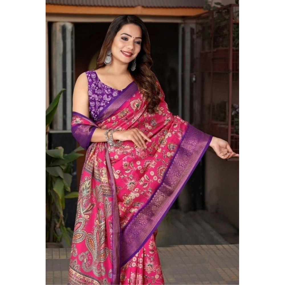 PID-66594-Women-s-Cotton-Silk-Floral-Printed-Saree-With-Unstitched-Blouse-5-5-Mtr-Pink-1-1000x1000-1.webp Women's Cotton Silk Floral Printed Saree With Unstitched Blouse 5.5Mtr (Pink-Purple) - Image 1