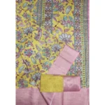Women's Cotton Silk Floral Printed Saree With Unstitched Blouse 5.5Mtr (Multicolor) - Image 2