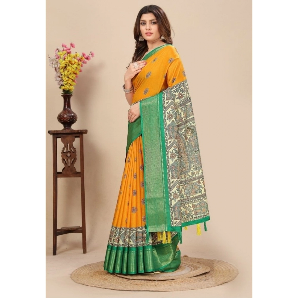 PID-66600-Women-s-Cotton-Silk-Printed-Saree-With-Unstitched-Blouse-5-5-Mtr-Yellow-1-1000x1000-1.webp Women's Cotton Silk Printed Saree With Unstitched Blouse 5.5Mtr (Yellow) - Image 1