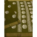 Women's Cotton Silk Printed Saree With Unstitched Blouse 5.5Mtr (Green) - Image 2