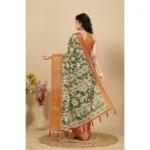 Women's Cotton Silk Floral Printed Saree With Unstitched Blouse 5.5Mtr (Multicolor) - Image 5