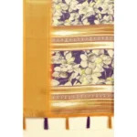 Women's Cotton Silk Floral Printed Saree With Unstitched Blouse 5.5Mtr (Purple) - Image 2