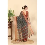 Women's Cotton Silk Printed Saree With Unstitched Blouse 5.5Mtr (Multicolor) - Image 2