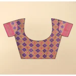 Women's Cotton Silk Printed Saree With Unstitched Blouse 5.5Mtr (Blue) - Image 3