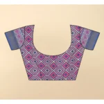 Women's Cotton Silk Printed Saree With Unstitched Blouse 5.5Mtr (Pink) - Image 3