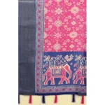 Women's Cotton Silk Printed Saree With Unstitched Blouse 5.5Mtr (Pink) - Image 2