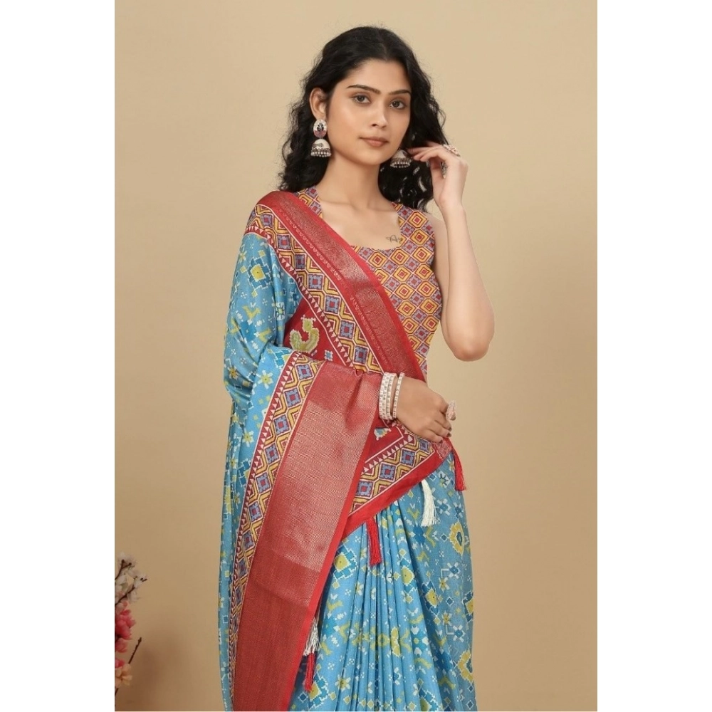 PID-66619-Women-s-Cotton-Silk-Printed-Saree-With-Unstitched-Blouse-5-5-Mtr-Blue-1-1000x1000-1.webp Women's Cotton Silk Printed Saree With Unstitched Blouse 5.5Mtr (Rama) - Image 1