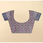 Women's Cotton Silk Printed Saree With Unstitched Blouse 5.5Mtr (Wine) - Image 3