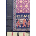 Women's Cotton Silk Printed Saree With Unstitched Blouse 5.5Mtr (Wine) - Image 2