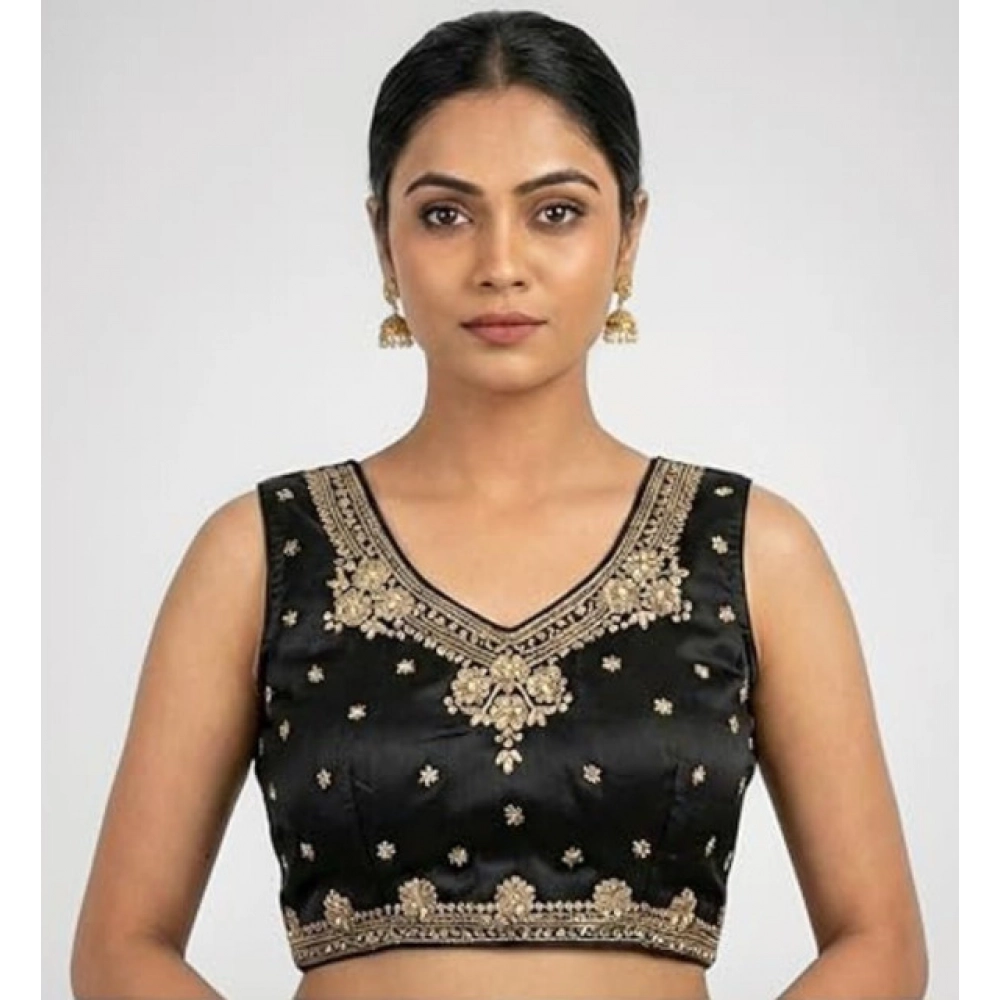 PID-66626-Womens-Silk-Embroidered-V-Neck-Sleeveless-Padded-Blouse-Black-Size-38-1-1000x1000-1.webp Women's Silk Embroidered V-Neck Sleeveless Readymade Padded Blouse (Black, Size 38) - Image 1