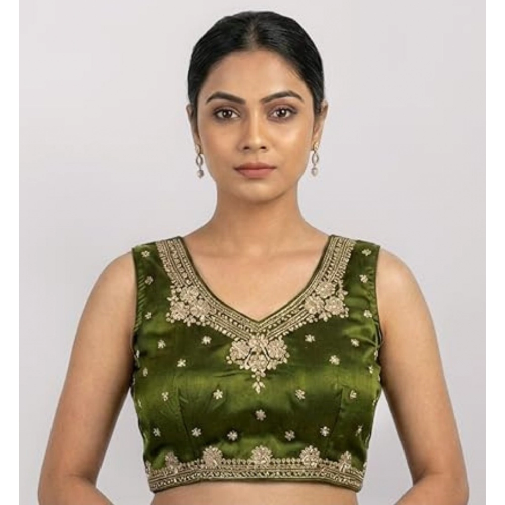 PID-66628-Womens-Silk-Embroidered-V-Neck-Sleeveless-Padded-Blouse-Mahendi-Size-38-1-1000x1000-1.webp Women's Silk Embroidered V-Neck Sleeveless Readymade Padded Blouse (Mahendi, Size 38) - Image 1