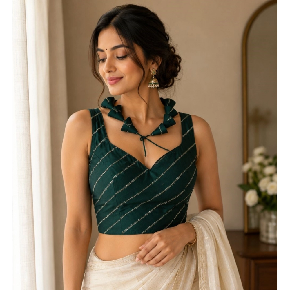 PID-66635-Womens-Silk-Embellished-Sweetheart-Neck-Sleeveless-Padded-Blouse-Green-Size-38-1-1000x1000-1.webp Women's Silk Embellished Sweetheart Neck Sleeveless Readymade Padded Blouse (Green, Size 38) - Image 1
