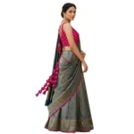 Women's Silk Embellished Sweetheart Neck Sleeveless Readymade Padded Blouse (Pink, Size 38) - Image 3