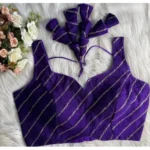 Women's Silk Embellished Sweetheart Neck Sleeveless Readymade Padded Blouse (Purple, Size 38) - Image 2