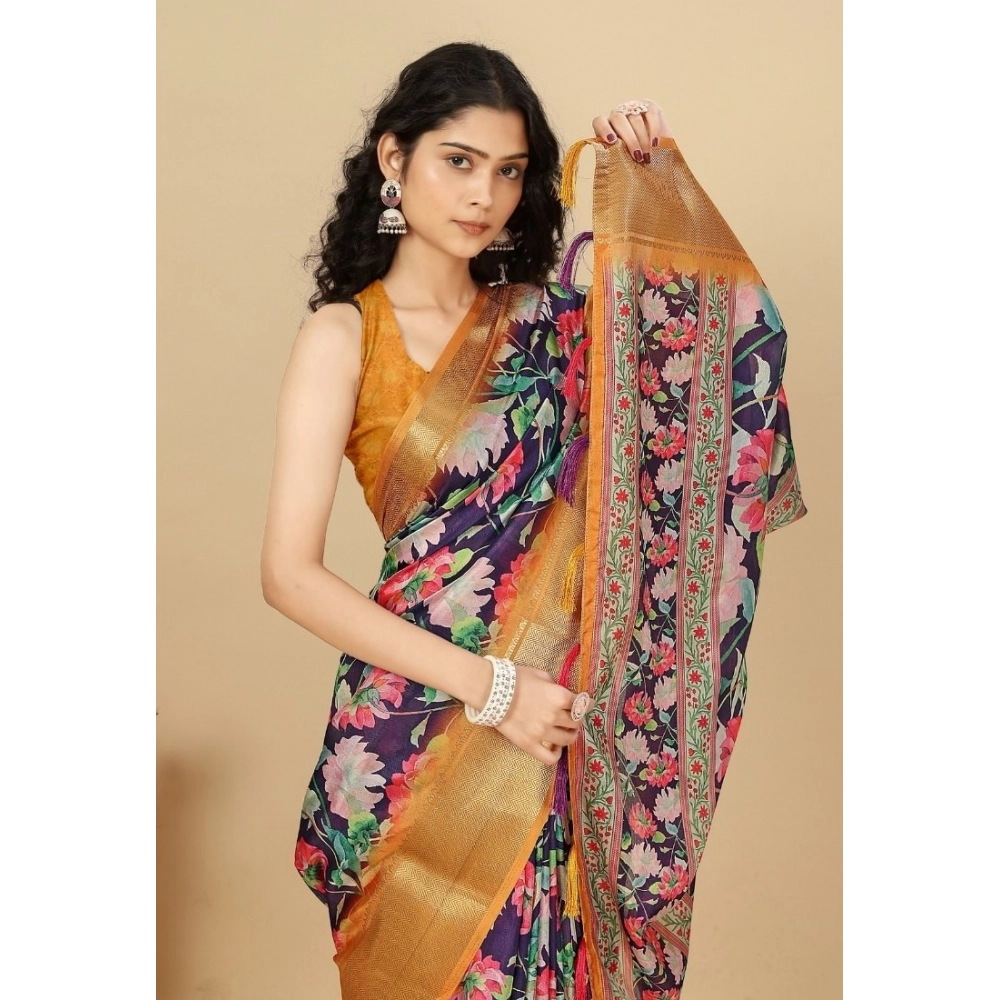 PID-66664-Women-s-Cotton-Silk-Floral-Printed-Saree-With-Unstitched-Blouse-5-5-Mtr-Purple-1-1000x1000-1.webp Women's Cotton Silk Floral Printed Saree With Unstitched Blouse 5.5Mtr (Purple) - Image 1