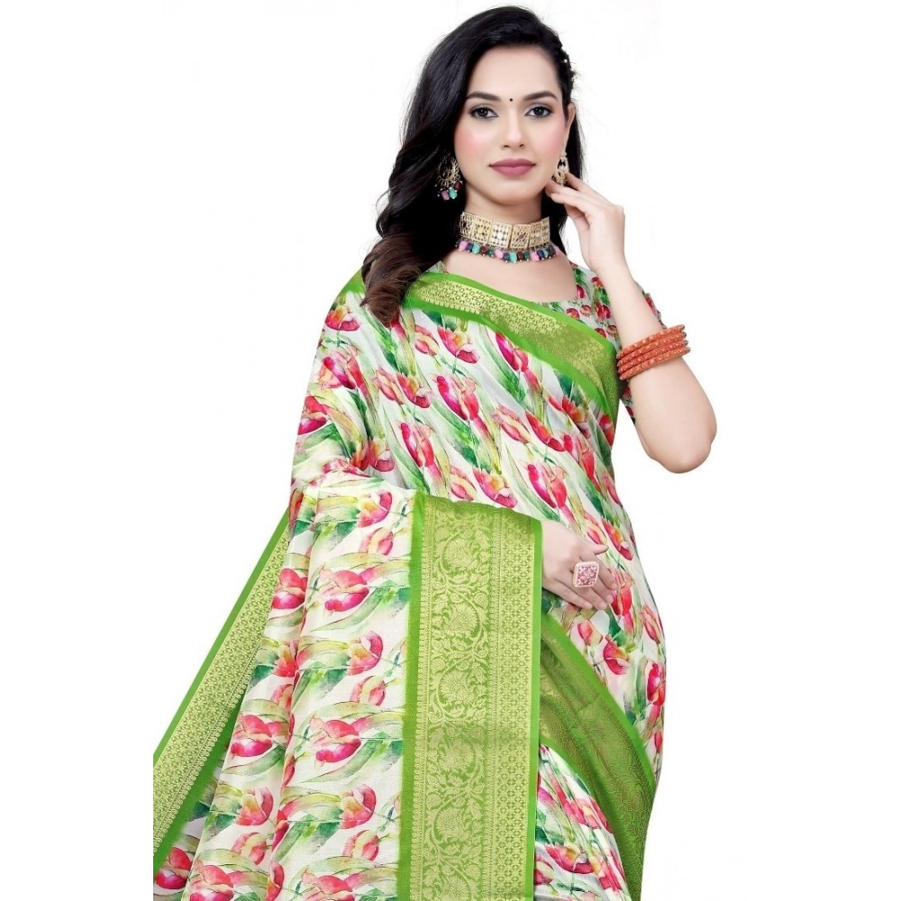 PID-66674-Women-s-Cotton-Silk-Floral-Printed-Saree-With-Unstitched-Blouse-5-5-Mtr-Green-1-1000x1000-1.webp Women's Cotton Silk Floral Printed Saree With Unstitched Blouse 5.5Mtr (Green-White) - Image 1