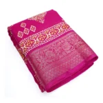 Women's Cotton Silk Printed Saree With Unstitched Blouse 5.5Mtr (Pink) - Image 3